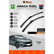 Meka Part Togg T10F Ön Cam Silecek Seti 2025 Üzeri Premium Araca Özel 65-48 cm A+ Kalite