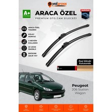 Meka Part Peugeot 206 Station Wagon Ön Cam Silecek Seti 2002-2006 Premium Araca Özel 65-40 cm A+ Kalite