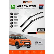 Meka Part Citroen C3 Aircross Ön Cam Silecek Seti 2017-2024 Premium Araca Özel 65-40 cm A+ Kalite