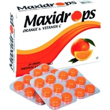Maxidrops Portakal & C Vitamini Boğaz Pastili 24 Adet Aromalı İçerik