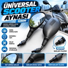 Imza Motor Monero Universal Scooter Ayna Takımı 10MM Düz Diş (Sağ + Sol Set)