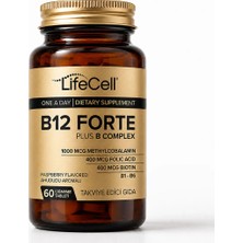 Life Cell B12 Forte Plus B Complex 60 Tablet 1000 mcg Methylcobalamin Folic Acid Biotin