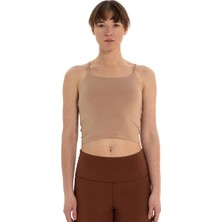 Inguz Sırt Detay Ince Askılı T-Shirt Bej - Xs
