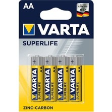Varta Superlife Manganez AA Kalem Pil 4'lü 1,5 V Çinko Kimyası Düşük Akım Cihazlar İçin Uygun