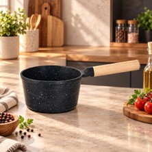 Lavonni Neptün 14 cm Döküm Sosluk & Sütlük Tava Siyah  – Yanmaz Yapışmaz, Isıyı Eşit Dağıtan Mini Sos & Süt Isıtma Kabı