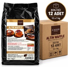 Callei Chocolate Altın Tarif Waffle Harcı 1 kg x 12 Adet – Profesyonel Hazır Waffle Karışımı
