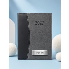 Eren Ofis Yeni Yıl 2027 Yılı Termo Deri ve Kumaş Desen Lüx Parçalı Model Günlük Ajanda Kişiye Özel Isimli