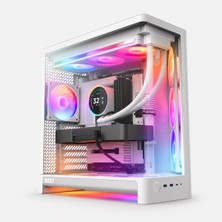 Nzxt H6 Rgb+ (2026) CC-H62FW-P1 Beyaz Kompakt Çift Bölmeli Temperli Cam USB 3.0 Atx Mid Tower Kasa