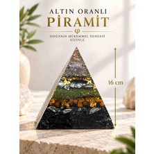 Best Bioenerji Taş Terapi Altın Oranlı 16 cm Piramit – Bakır Sarmallı Doğal Taşlı Özel Tasarım