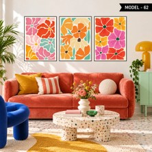 Akıllı Kağıt Yapışkanlı Keçe Tablo - Poster Çiçek (Model- 62)