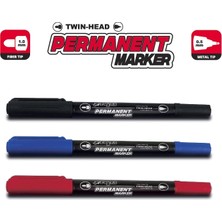Rayno RYN10458 Kırmızı Çift Taraflı CD Kalemi Permanent Marker 12’li