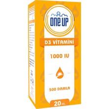 One Up D3 Vitamini 1000 IU 20 ml Damla 500 Damlalık Yüksek Emilim Özelliği ile Vitamin ve Mineral