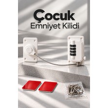 Alıç Şifreli Çocuk Emniyet Kilidi Vidalı ve Yapışkanlı Montaj 4 Haneli Şifre – Çelik Halatlı Dolap, Çekmece, Pencere ve Buzdolabı Güvenlik Kilidi