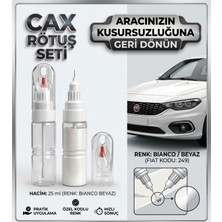 CAXCOLORS Cax Özel Kodlu Araç Çizik Giderme Rötuş Boyası Seti 25 ml Pratik Taş Izi Tamir Kit Hızlı Sonuç Fiat - 249 (Bianco / Beyaz)