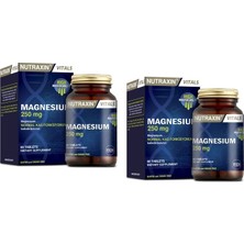 Nutraxin Magnesium 250 Mg 60 Tablet x 2 Yetişkinler İçin Vitamin ve Mineral Takviyesi
