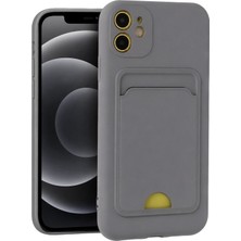 Metemix Newface  Iphone 11 Kılıf Kelvin Kartvizitli Silikon - Gri