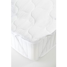 İşbir Yatak Işbir Yatak Koruyucu Çift Kişilik Alez 90X190/200 cm Microfiber Kapitone Lastikli Beyaz