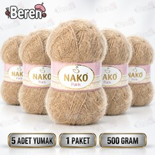 Nako Paris - 11237 Deve Tüyü - 5'li Paket - 100GR/245M - El Örgü Ipi - Hırka, Kazak, Bluz, Atkı, Bere, Şal