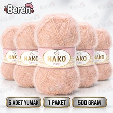 Nako Paris - 10390 Sarılı Pudra - 5'li Paket - 100GR/245M - El Örgü Ipi - Hırka, Kazak, Bluz, Atkı, Bere, Şal