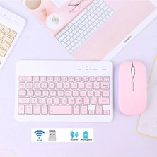 Junglee Tmk-04 Şarjlı Kablosuz Klavye Mouse Seti Dual Mode 2.4ghz ve Bluetooth Pc Tablet Telefon Ios Android Windows Uyumlu