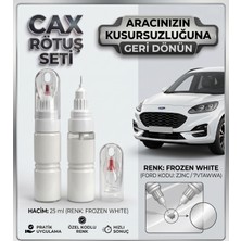 CAXCOLORS Cax Özel Kodlu Araç Çizik Giderme Rötuş Boyası Seti 25 ml Pratik Taş Izi Tamir Kit Hızlı Sonuç Ford - Zjnc / 7VTAWWA (Frozen White)