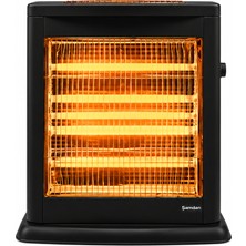 Şamdan Termostatlı Quartz Soba Siyah