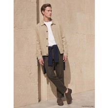 Lc Waikiki Yeni Sezon Kahverengi Regular Fit %100 Keten Erkek Pantolon