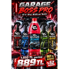 Buffboyz Garage Boss Pro 5'li Oto Dış Bakım Seti - Motor Temizleyici, Jant Temizleyici, Lastik Parlatıcı, Hızlı Cila ve Cilalı Oto Şampuanı