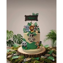 Ogela Party Safari Konseptli  Maket Pasta - Orman Konsept Pasta - Doğum Günü Pastası