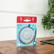 Favore Casa Disk Başlı Toplu İğne  Renkli Çelik ve Nikel Kaplama Dayanıklı Kullanım