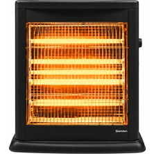 Şamdan Buharlı ve Termostatlı Quartz Soba Siyah