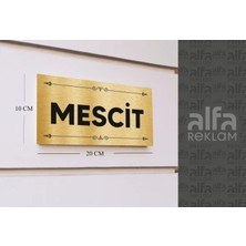 Alfa Reklam Ajansı Mescit Yazılı  Metal Levha