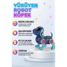 Farbu Oyuncak Yürüyen Robot Müzik ve Işıklı 16 cm Sallanan Kafalı Gerçekçi Haraketli Eğlenceli Oyuncak Köpek Mor