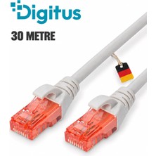 Digitus Cat 6 U-Utp Bağlantı Kablosu 30 Metre Gri Bakır Awg 26/7