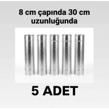 Dorello 8 cm Çap 30 cm Paslanmaz Soba Borusu Küçük Kamp Sobası, Pelet Sobası ve Kuzine Baca Uzatma Borusu