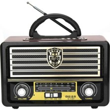 Junglee Şarjlı Nostaljik Retro Radyo Sd Kart USB Bluetooth Fm Radyolu Taşınabilir Kablosuz Hoparlör M-113BT