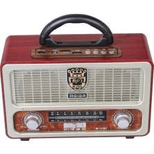 Junglee Şarjlı Nostaljik Retro Radyo Sd Kart USB Bluetooth Fm Radyolu Taşınabilir Kablosuz Hoparlör M-111BT