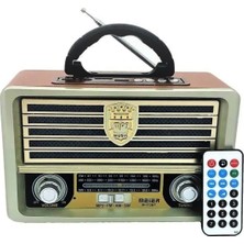 Junglee Şarjlı Nostaljik Retro Radyo Sd Kart USB Bluetooth Fm Radyolu Taşınabilir Kablosuz Hoparlör M-113BT