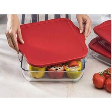 Hibana 59024 Borcam Kare Tepsi Plastik Kapaklı 3200 cc