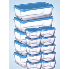 Hibana 15 Parça Snowbox Mavi Kapaklı Saklama Kabı Takımı / 5 Büyük + 10 Küçük / Özel Set PB5X96881-M
