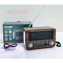 Junglee Mini Retro Radyo Sd Kart USB Girişli Mp3 Çalar Bluetooth Hoparlör Şarjlı Fenerli Speaker