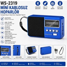 Junglee WS-2319 Mini Bluetooth Hoparlör Fm Radyolu Hafıza Kartı ve USB Girişli Şarjlı Taşınabilir 3W Hoparlör Mp3 Çalar