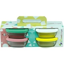 Hibana 96840 Puding 4'lü Cam Saklama Kabı - 310 ml
