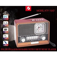 Junglee Bluetooth Hoparlör Şarjlı Müzik Çalar USB Sd Kart Fm Fener Nostaljik Radyo