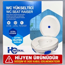 Hc Medikal Wc Yükseltici Hasta Klozeti Kapaklı Tuvalet Oturağı 11 cm | Kaymaz Klipsli, Hijyenik ve Kolay Montajlı