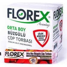 Florex Orta Boy Büzgülü Çilek Kokulu Çöp Torbası 250'li Kırmızı
