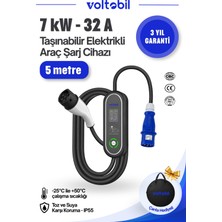 Voltobil Taşınabilir Elektrikli Araç Şarj Cihazı 7 Kw - 5 Metre