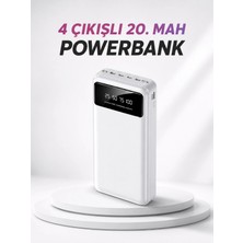 Marsilyan 4 Çıkışlı 20.000 Mah Powerbank Taşınabilir Çoklu Giriş