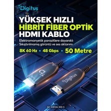 Digitus 50 Metre HDMI Aoc Hibrit Fiber Optik Kablo 8k 60Hz UHD 48 Gbps Hdr