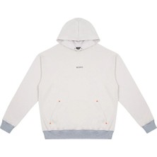Beord Kapüşonlu %100 Pamuk Erkek Sweatshirt Regular Taş-Gri BHD1-139